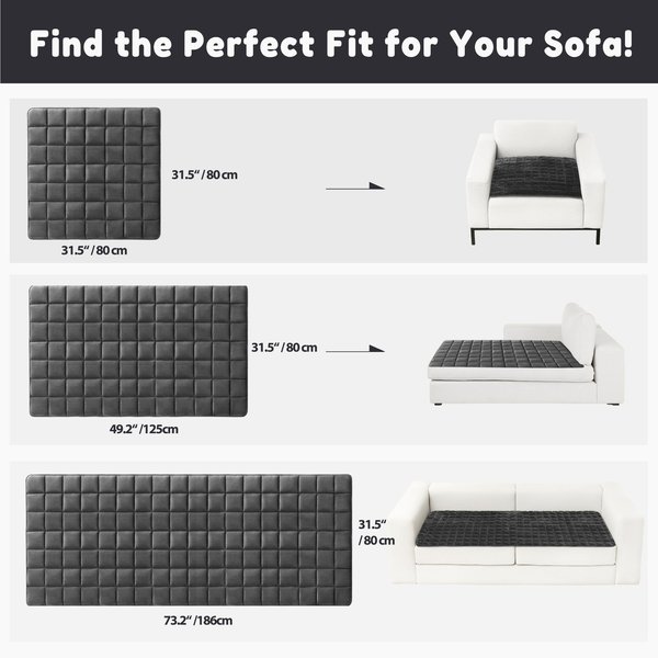 Show full view: Allisandro Anti-Slip Waterproof Furniture Protector, Grey, Large slide 5 of 9