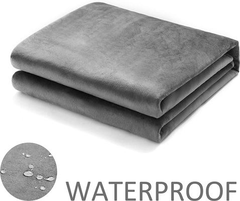 Show full view: Allisandro Extra Soft Micro Fleece with Sherpa Triple Layer Tech Waterproof Cat & Dog Blanket, Dark Grey, Large slide 3 of 10