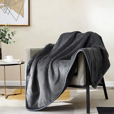 Show full view: Allisandro Extra Soft Micro Fleece with Sherpa Triple Layer Tech Waterproof Cat & Dog Blanket, Dark Grey, XX-Large slide 4 of 9