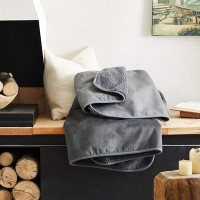 Show full view: Allisandro Extra Soft Micro Fleece with Sherpa Triple Layer Tech Waterproof Cat & Dog Blanket, Dark Grey, XX-Large slide 5 of 9