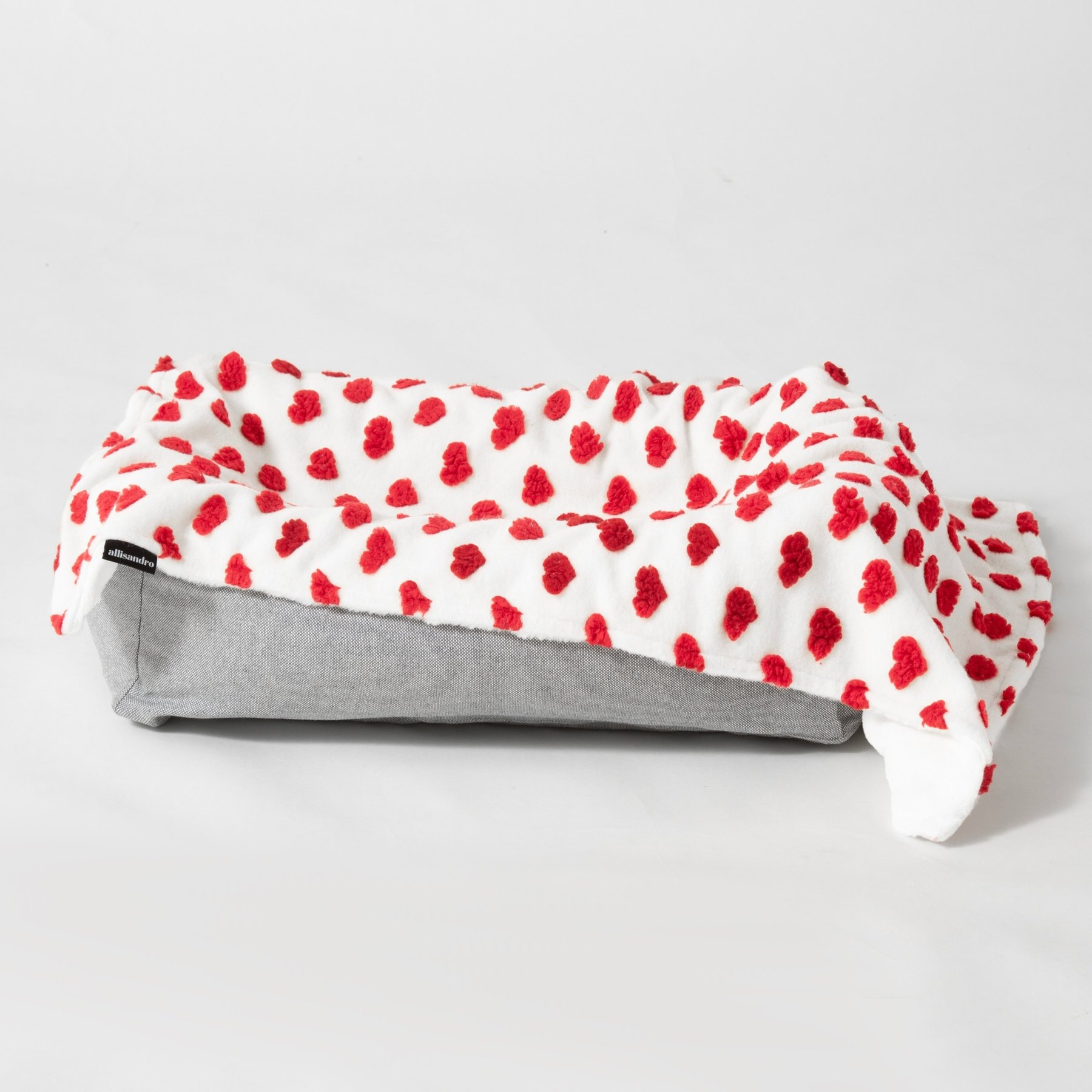 Allisandro Heart Jacquard Dog & Cat Blanket, Red Heart, Large