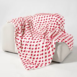 Allisandro Heart Jacquard Dog & Cat Blanket, Red Heart, X-Large slide 1 of 5