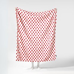 Allisandro Heart Jacquard Dog & Cat Blanket, Red Heart, XX-Large