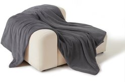 Allisandro Luxe Faux Fur Dog & Cat Blanket, Grey, Large