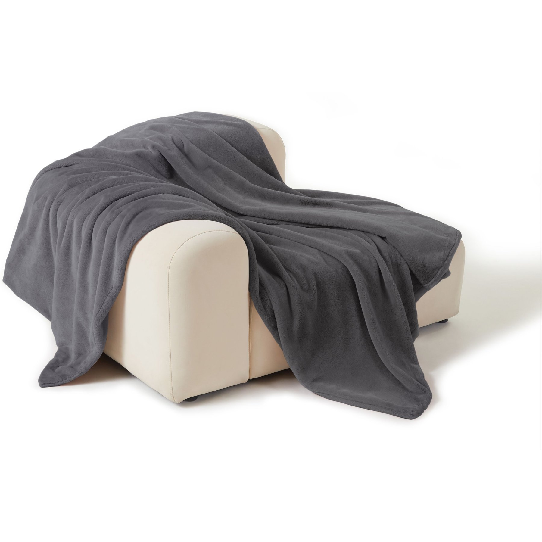 Allisandro Luxe Faux Fur Dog & Cat Blanket, Grey, XX-Large