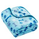 Allisandro Microplush Fleece Polyester Dog & Cat Blanket, Blue, Large