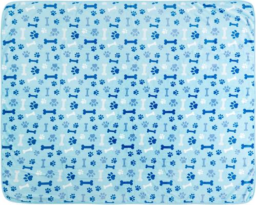 Show full view: Allisandro Microplush Fleece Polyester Dog & Cat Blanket, Blue, Large slide 3 of 10