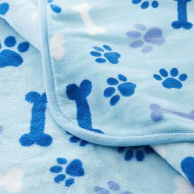 Show full view: Allisandro Microplush Fleece Polyester Dog & Cat Blanket, Blue, Large slide 5 of 10