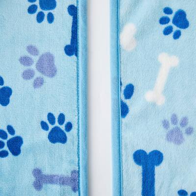 Show full view: Allisandro Microplush Fleece Polyester Dog & Cat Blanket, Blue, Large slide 7 of 10