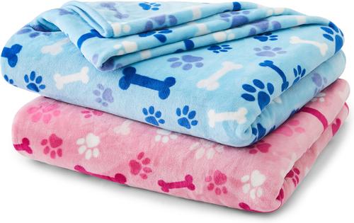 Show full view: Allisandro Microplush Fleece Polyester Dog & Cat Blanket, Blue, Large slide 9 of 10