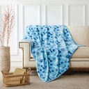 Allisandro Microplush Fleece Polyester Dog & Cat Blanket, Blue, X-Large