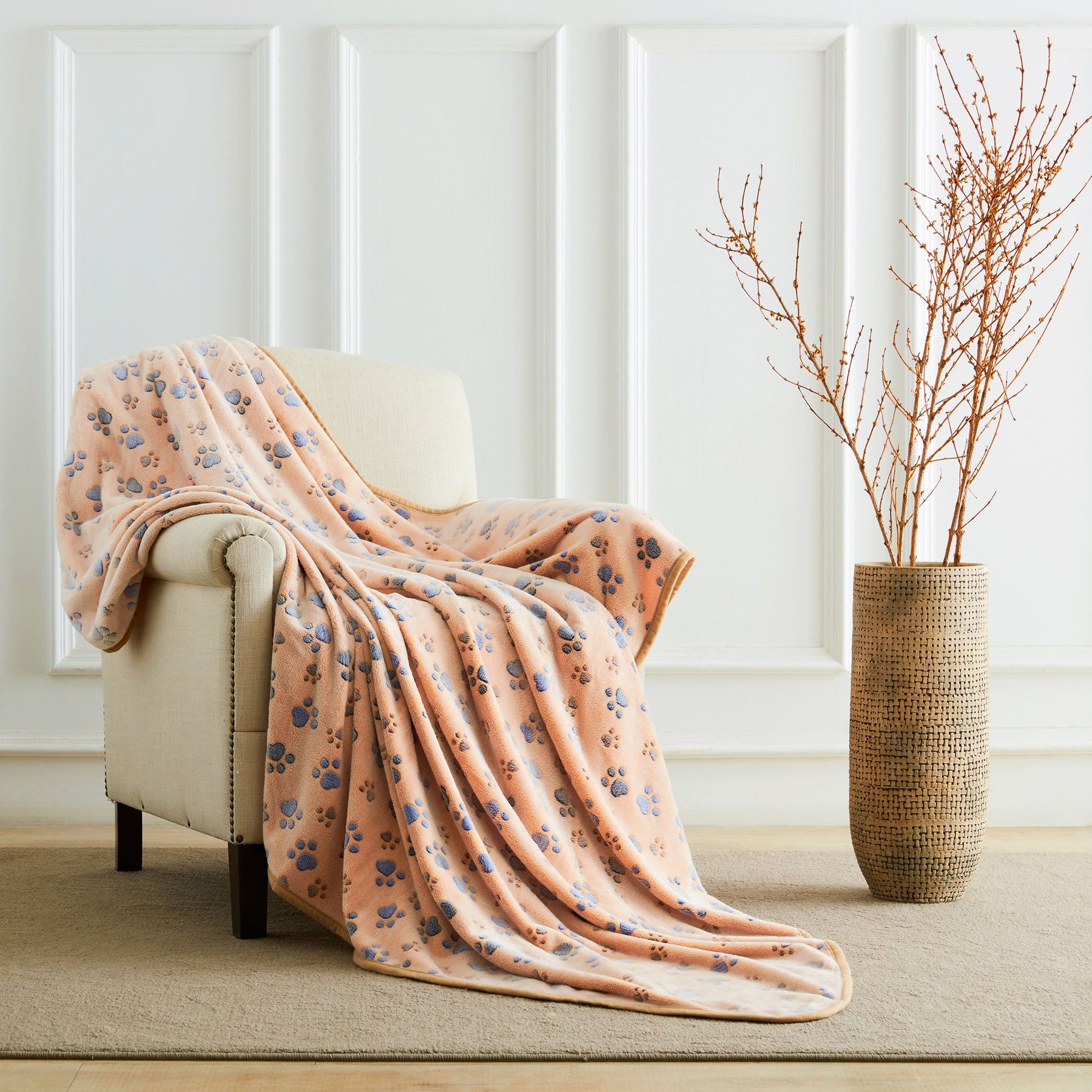 Allisandro Microplush Fleece Polyester Dog & Cat Blanket, Brown, XX-Large