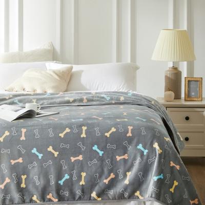 Show full view: Allisandro Microplush Fleece Polyester Dog & Cat Blanket, Grey Bone, XX-Large slide 2 of 8