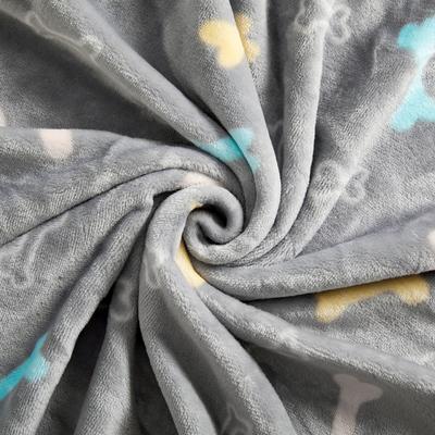 Show full view: Allisandro Microplush Fleece Polyester Dog & Cat Blanket, Grey Bone, XX-Large slide 4 of 8