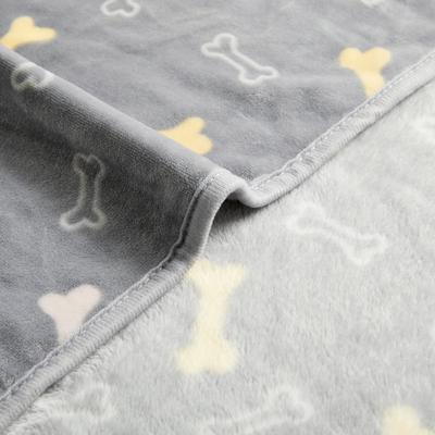 Show full view: Allisandro Microplush Fleece Polyester Dog & Cat Blanket, Grey Bone, XX-Large slide 5 of 8