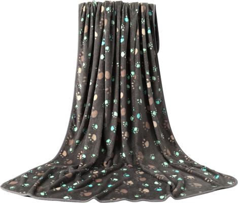 Show full view: Allisandro Microplush Fleece Polyester Dog & Cat Blanket, Grey Paw, X-Large slide 3 of 8