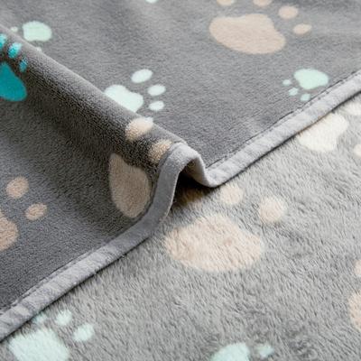 Show full view: Allisandro Microplush Fleece Polyester Dog & Cat Blanket, Grey Paw, X-Large slide 5 of 8