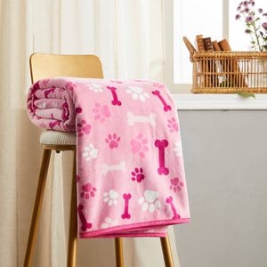 Allisandro Microplush Fleece Polyester Dog & Cat Blanket, Pink, Large