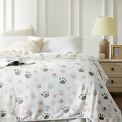 Allisandro Microplush Fleece Polyester Dog & Cat Blanket, White, XX-Large