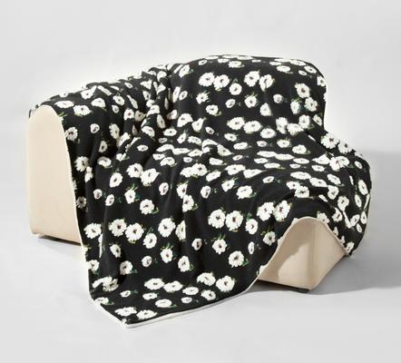 Show full view: Allisandro Midnight Gardenia Jacquard Dog & Cat Blanket, Black, Large slide 3 of 5
