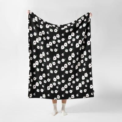 Show full view: Allisandro Midnight Gardenia Jacquard Dog & Cat Blanket, Black, Medium slide 4 of 5