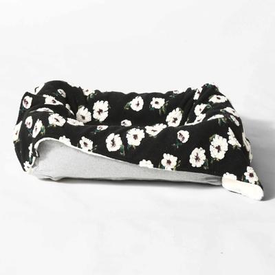 Show full view: Allisandro Midnight Gardenia Jacquard Dog & Cat Blanket, Black, X-Large slide 4 of 5