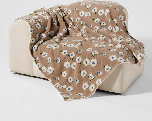 Show full view: Allisandro Midnight Gardenia Jacquard Dog & Cat Blanket, Brown, Medium slide 4 of 6