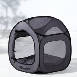 Allisandro Pop up Steel Mesh Exercise Dog Playpen, Medium, Dark Grey