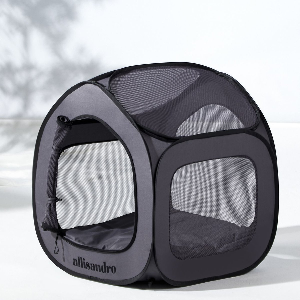 Allisandro Pop up Steel Mesh Exercise Dog Playpen, Medium, Dark Grey