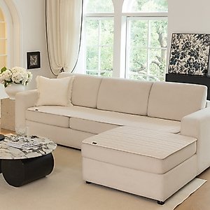 Allisandro Premium Anti-Slip Waterproof Sofa Furniture Protector, Beige, 32 x 73-in