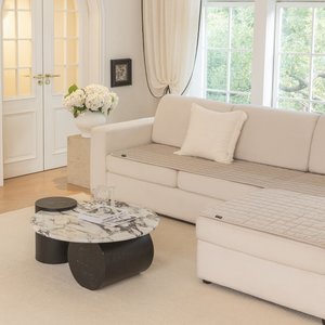 Allisandro Premium Anti-Slip Waterproof Sofa Furniture Protector, Khaki, 32 x 68-in