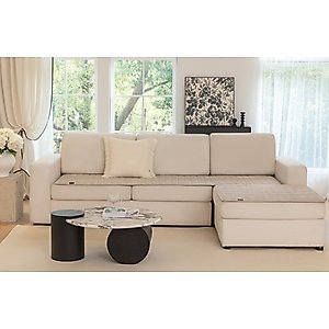 Allisandro Premium Anti-Slip Waterproof Sofa Furniture Protector, Khaki, 32 x 73-in