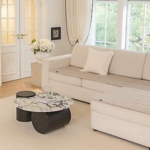 Allisandro Premium Anti-Slip Waterproof Sofa Furniture Protector, Khaki, 32 x 73-in