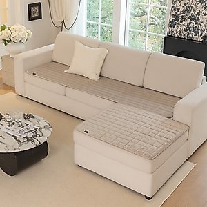 Allisandro Premium Anti-Slip Waterproof Sofa Furniture Protector, Khaki, 32 x 73-in