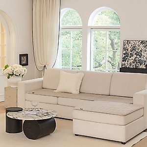 Allisandro Premium Anti-Slip Waterproof Sofa Furniture Protector, Khaki, 32 x 73-in