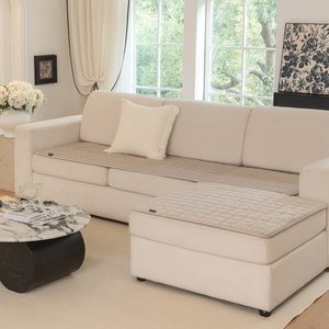 Allisandro Premium Anti-Slip Waterproof Sofa Furniture Protector, Khaki, 32 x 89-in