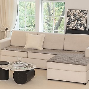 Allisandro Premium Anti-Slip Waterproof Sofa Furniture Protector, Light Grey, 32 x 89-in