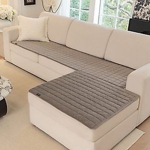 Allisandro Premium Anti-Slip Waterproof Sofa Furniture Protector, Light Grey, 32 x 89-in