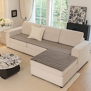 Allisandro Premium Anti-Slip Waterproof Sofa Furniture Protector, Light Grey, 32 x 89-in