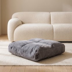 Allisandro Premium Faux Fur Square Cushion Dog & Cat Bed with Anti-Shift Internal Baffle Design, Grey, 16 x 16 x 4-in slide 2 of 8