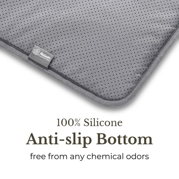 Show full view: Allisandro Quilted Self Warming Cat & Dog Bed, Grey, 30 x 20-in slide 7 of 7