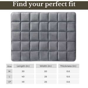 Allisandro Quilted Self Warming Cat & Dog Bed, Grey, 30 x 20-in