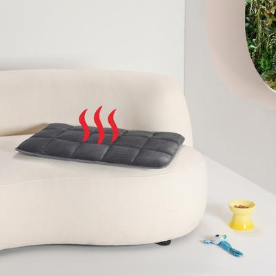 Show full view: Allisandro Quilted Self Warming Cat & Dog Bed, Grey, 30 x 20-in slide 2 of 7