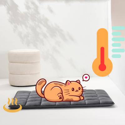 Show full view: Allisandro Quilted Self Warming Cat & Dog Bed, Grey, 40 x 28-in slide 3 of 7