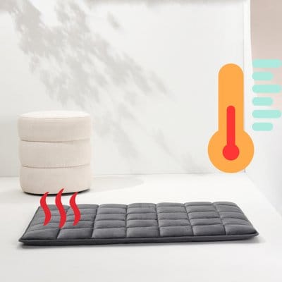 Allisandro Allisandro Quilted Self Warming Cat & Dog Bed, Grey, 48 x 30-in