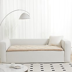 Allisandro Reversible & Luxurious Faux Fur Furniture Protector, Beige, 89-in