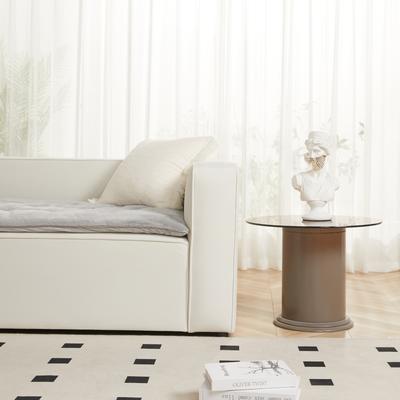 Show full view: Allisandro Reversible & Luxurious Faux Fur Furniture Protector, Light Grey, 49-in slide 4 of 8