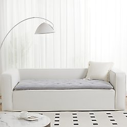 Allisandro Reversible & Luxurious Faux Fur Furniture Protector, Light Grey, 73-in