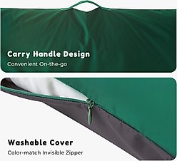 Allisandro Reversible Outdoor Dog Bed with Removable Cover, Large, Dark Teal/Dark Grey slide 2 of 6