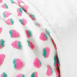 Allisandro Strawberry Jacquard Dog & Cat Blanket, Pink Strawberries, Medium slide 2 of 5